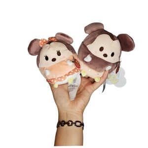 NWT Disney Authentic Set of 2 Mickey & Minnie Ufufy Plush Toys